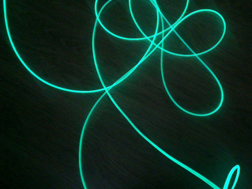Side-Glow Fibre Showing Green