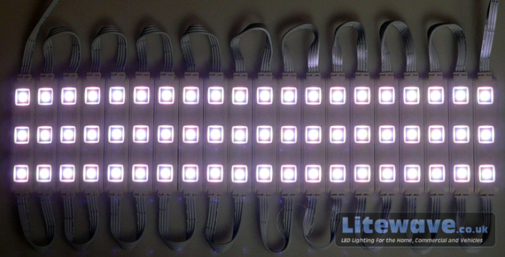 RGB LED Modules Displaying White