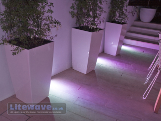 RGB Spots lighting planters in white