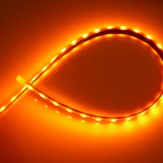 0.5 Meter LED Tape (Black PCB, 30 LEDs, SILICONE) 12vdc - Amber