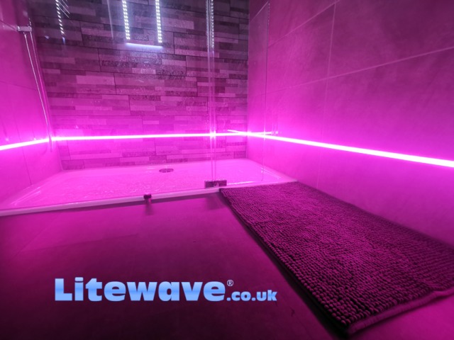LED Lights in tiles around wet room