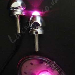 Pack (2) Multi Colour Chrome LED Bolts with Controller