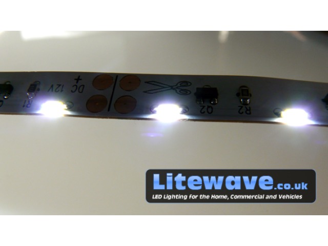 Edge lit side view LED Strip close up