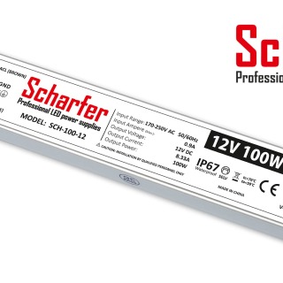 12vdc 8.33A (100w) Waterproof (IP67) - Scharfer Professional PSU