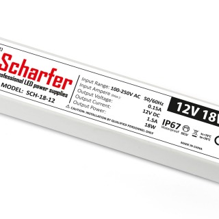 12vdc 1.5A (18w) Waterproof (IP67) - Scharfer Professional PSU