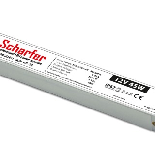 12vdc 3.75A (45w) Waterproof (IP67) - Scharfer Professional PSU