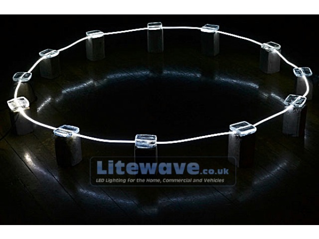 6mm Side Glow Fibre set under glass blocks in a circular formation