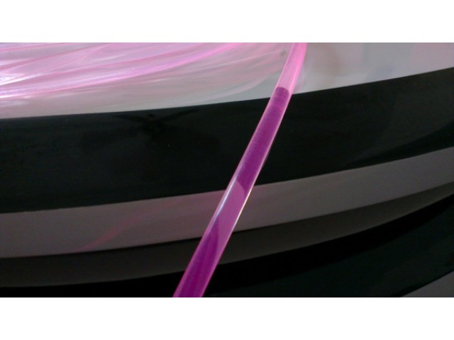 Side Glow Fibre displaying pink