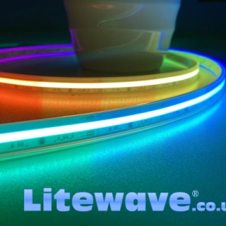5M Dotless Animated RGB LED COB Strip, 24vdc, Colour Changeable) (720 LEDs/M, 15w) 5M Reel - Waterproof