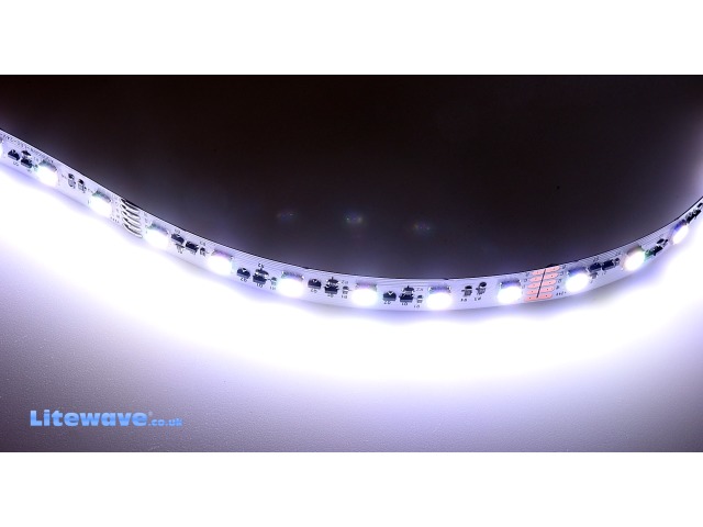 RGBW Strip at maximum intensity - 4.3 Billion Colour choices