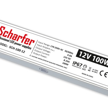 12vdc 8.33A (100w) Waterproof (IP67) - Scharfer Professional PSU