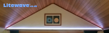 Pitched roof lighting with Litewave Pro LED Strip - White - photo taken during the day
