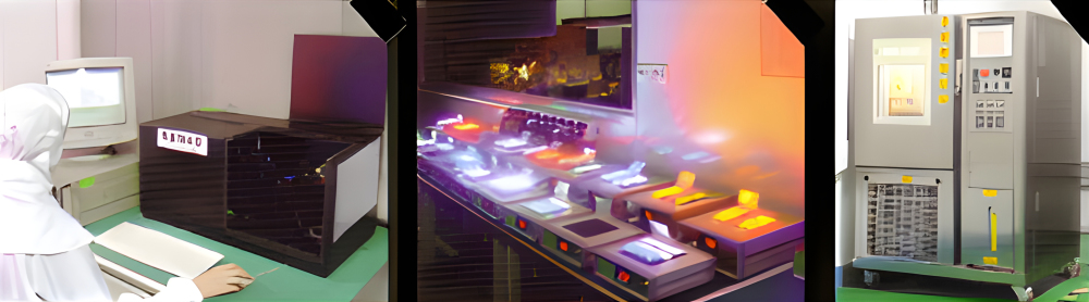 LED Testing  from left to right: Viewing Angle Testing, LED Reliability Testing, Thermal Shock Testing