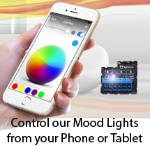 Control our RGB Lighting Products with a Smartphone or Tablet