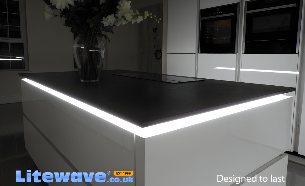 Litewave Architectural - Dotless LED Strips under a Kitchen worktop