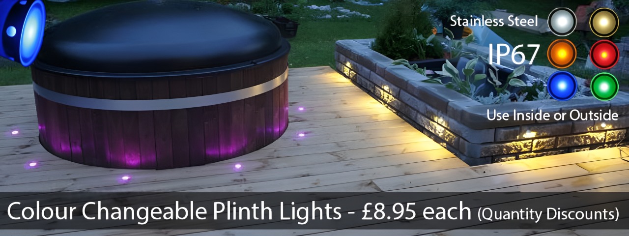 Multi-coloured plinth LED lights