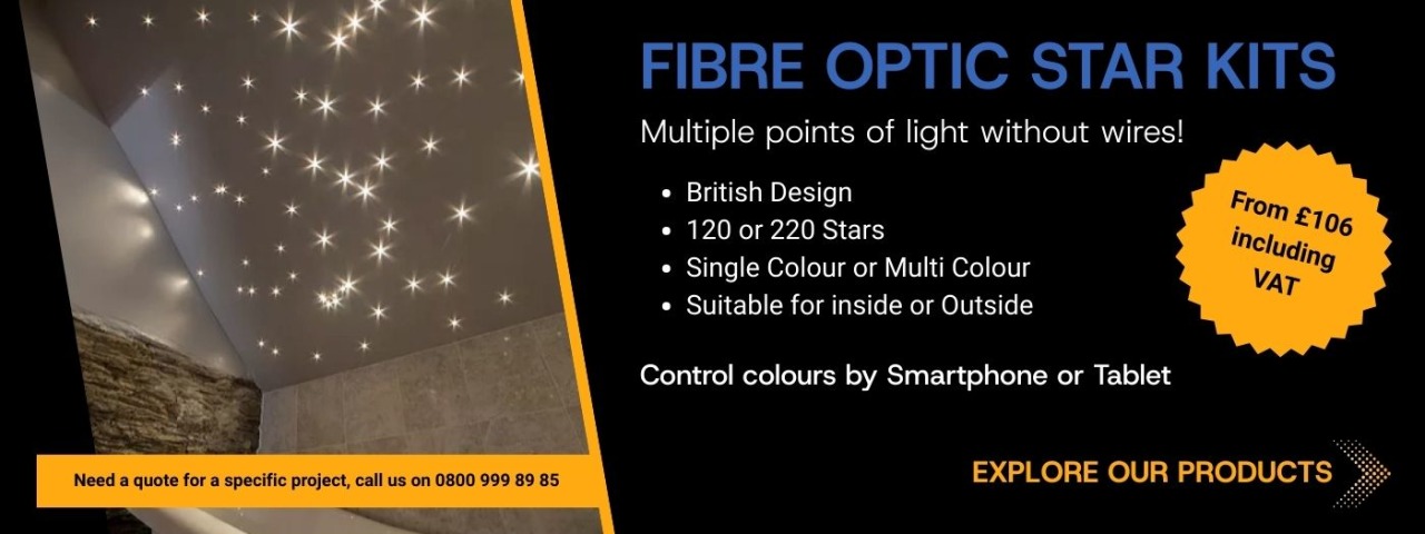 Fibre optic lights for ceilings and floors
