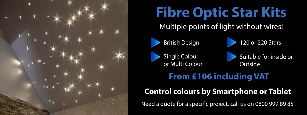 Fibre optic lights for ceilings and floors